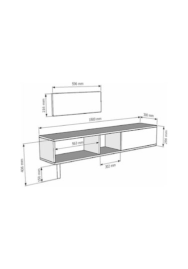 Tsa1501b - Yuka Tv Stand Beyaz 150cm Beyaz