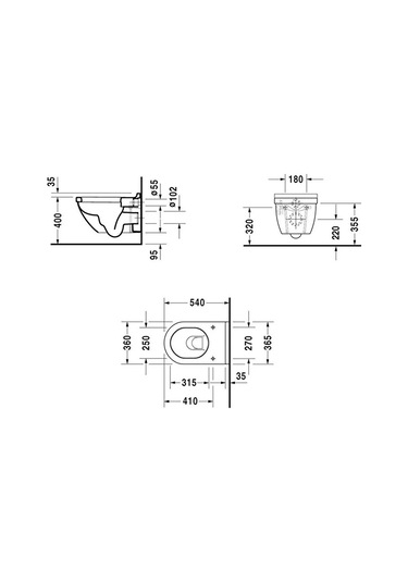 Duravit Starck 3 Kanalsız Rimless Asma Klozet Özel Kutuda, Yavaş Kapanır Kapak Dahil 45273900a1 Beyaz