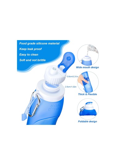 Zopeal 4 Adet Katlanabilir Su Şişeleri Silindir Silikon Silikon Katlanabilir Sızıntı Düzeltici Su Şişeleri Spor Seyahat Binicilik Kamp Yürüyüş Sırt Çantası Kırmızı-Siyah