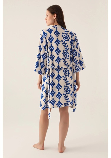 Arnetta 2924 3 Lü Sabahlıklı Kadın Şort Pijama Takımı Vanilya