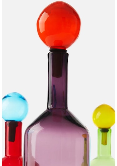 Polspotten Bubbles-bottles 4 Parça Çok Renkli El Işçiliği Cam Sürahi Seti