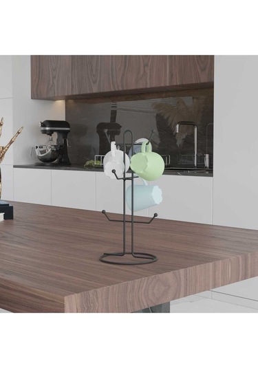 Suntel Tezgah Üstü Kupa Bardak Askılığı Mat Siyah