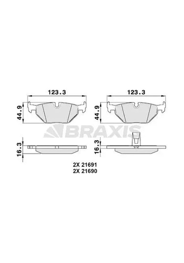Bmw 520i E39 Arka Fren Balatasi 1996-2003 Braxıs Aa0148