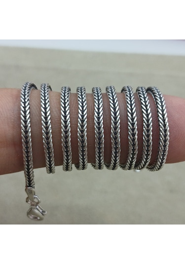 925 Ayar Gümüş Tilki Kuyruğu Model Kolye 2 Mm 55 Cm