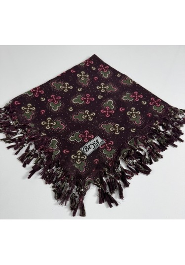 Beyce Cotton Sökme Boncuklu Desenli Tülbent 06440 Mor