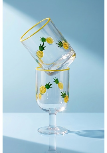 Karaca Pineapple Kadeh 390 Ml Sarı