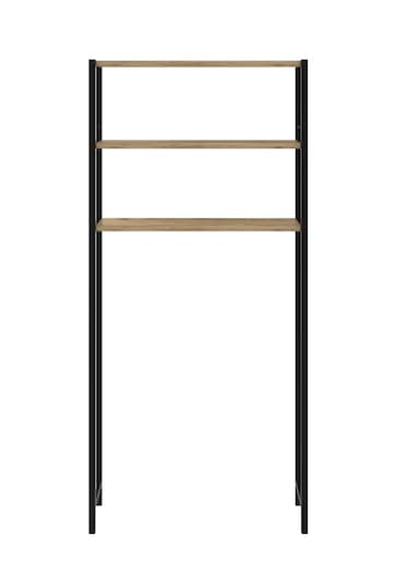 Dekoratif Makine Üstü Düzenleyici Üçlü Raf Ceviz