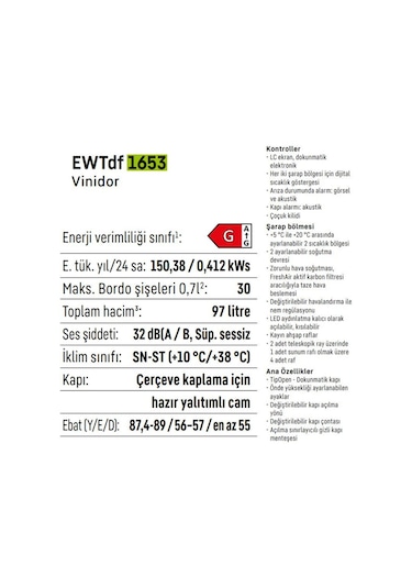 Liebherr EWTdf 1653 Vinidor Ankastre Şarap Soğutucu