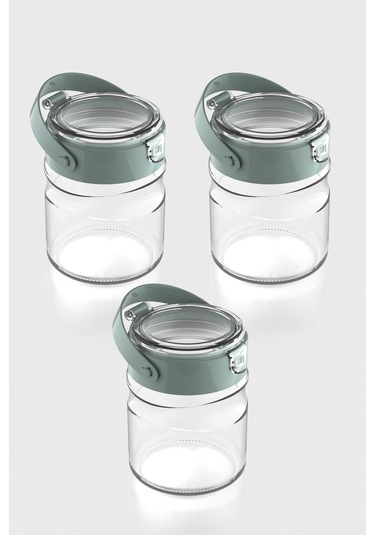 Renga Mono 900 Ml Yeşil Kapaklı 3'lü Cam Kavanoz Seti 131064 Yeşil