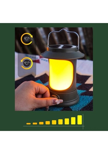 Tongxida Yeşil Led Kamp Işığı, Solar/c Type-c Şarjlı, Ayarlanabilir Parlaklık, Dayanıklı Mekan Işığı Yeşil Yeşil