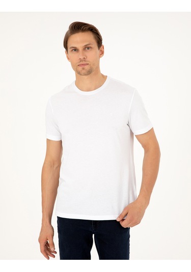 Pierre Cardin Erkek Beyaz Tişört Basic 50306980-vr013 Beyaz