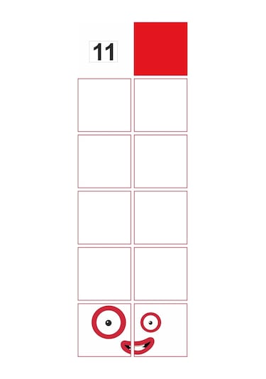 Number Blocks Matematik Eğitici Birim Küp Snapcubes /11-20 Sticker 155 Pcs