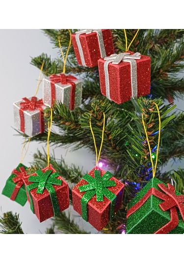 Yılbaşı Ağacı Süsü -8 Adet- Çam Ağacı Süsü Hediye Paketi 8