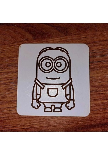 Lavanta Tasarım Minyon Ahşap Bardak Altlığı Beyaz