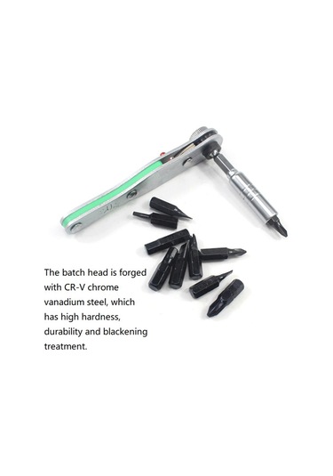 Leasetake 12 Adet Taşınabilir Çift Yönlü Cırcır Tornavida Seti Çok Amaçlı Tornavida Seti Taşınabilir Cırcır El Aletleri