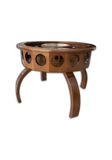 Şarap ve Içecek Sunu Kayın Torna Model Masif Ağaç Natüre Ceviz Bo