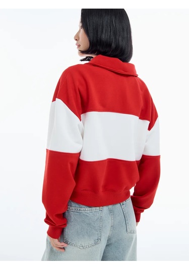 Tvoe Koşumasız Polo Sweatshirt Y2k 461822809 Kırmızı