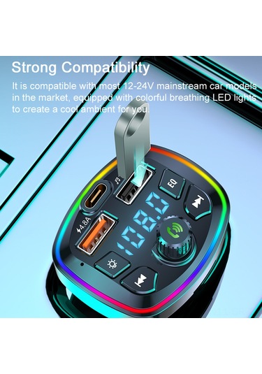 Singree Bt5.0 Araç Mp3 Çalar - Fm Vericili, Çift Usb Ve Pd Hızlı Şarj, Eller Serbest Konuşma, Tf Kart Desteği