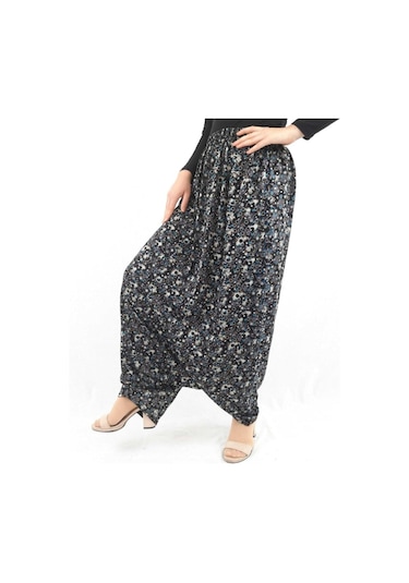 Özözkanlar Çiçekli Yöresel Menekşe Aşağıdan Ağlı Bayan Şalvar Renk-3 Çok Renkli