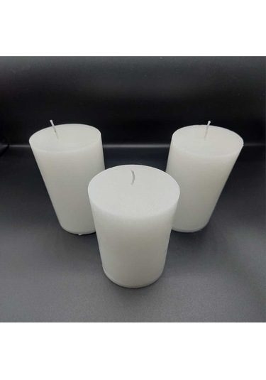 Soya Parafinli Beyaz 1 Adet 70-80 Saat Yanma Süreli Çap:10 Cm Boy:10 Silindir Blok Mum Beyaz Beyaz