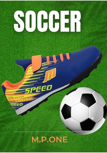 Kidessa 1753-1368 Bantlı Çocuk Halı Saha Futbol Ayakkabısı Sax Mavi Saks