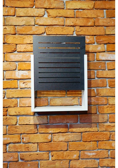 Modem Saklama Kutusu Sürgülü Yukarı Açılır 35 X 35 Çizgili Siyah