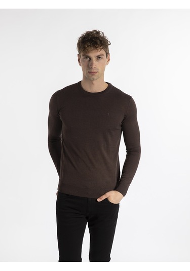 Trussardi Trussardı Erkek Kazak  TRRD003626 Kahverengi