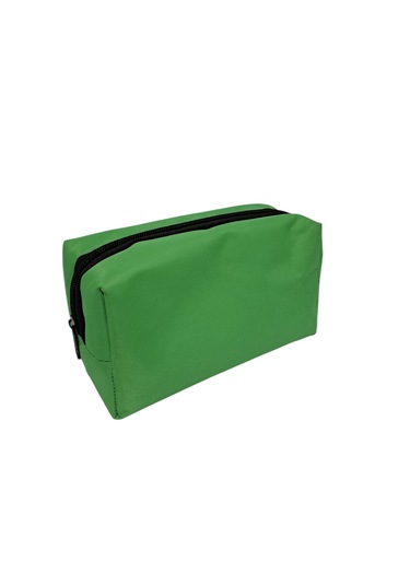 Tek Gözlü Fermuarlı Kalemlik Büyük Boy Dikdörtgen Kalemlik Yeşil 19x10x7.5 Cm Yeşil