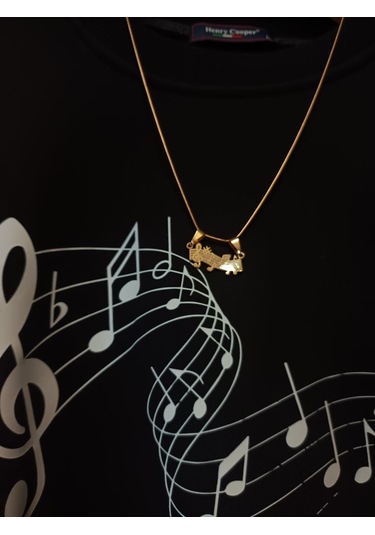 Notalar Müzikal Desenli Gold Renk 316l Paslanmaz Çelik Figür Koly Çok Renkli