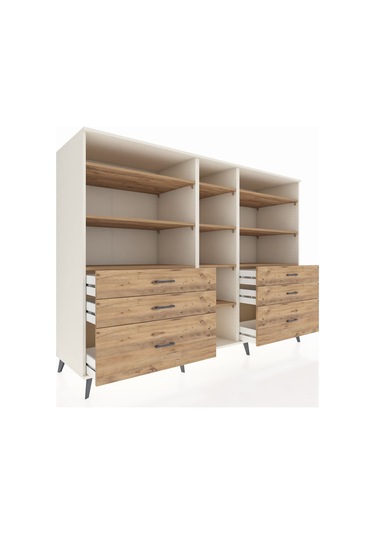 Kronos Dolap 10 Raflı 6 Çekmeceli 220x59x163 Aytaşı-çam Aytaşı-çam