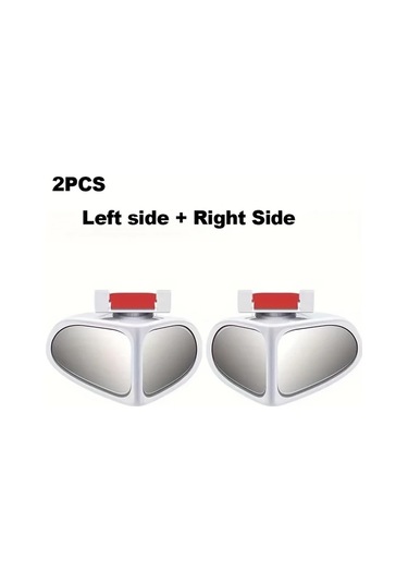 Elmpaly 2 Adet Beyaz Araç Kör Nokta Aynası 360 Derece Ayarlanabilir Geniş Açılı Ön Arka Görüş Şeffaf Cam Suv Kamyon Otomobil