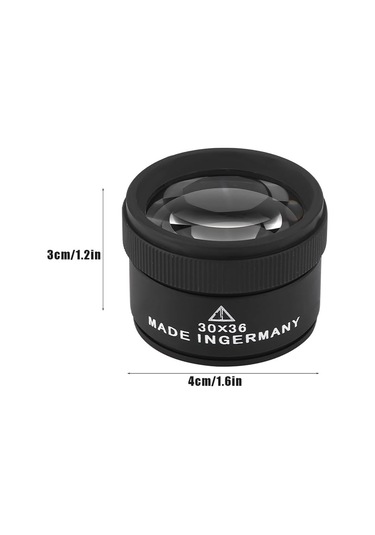 30x Madeni Para Büyüteç, Profesyonel Mücevher Lens Cebi Okuma Büyüteç
