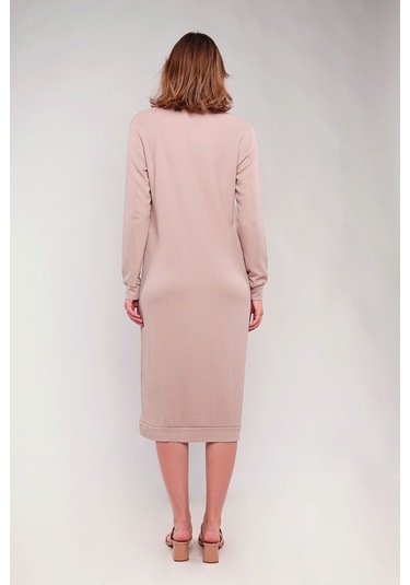 Gabria Ön Düğmeli Seul Uzun Hırka Bej