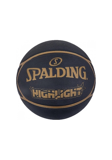 Spalding Basket Topu 2021 Highlight Black Gold Size :7 Rub (84355
