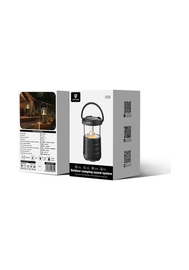 Lenyes S230 Kamp Gece Lambalı Bluetooth Speaker Hoparlör V5.3 Siyah