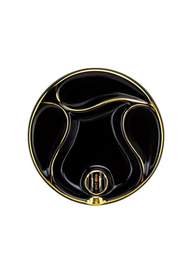 Lubinski Yuvarlak Porselen Puro Küllüğü Siyah/gold Üçlü