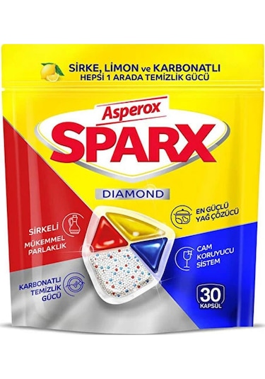 Asperox Sparx Hepsi Bir Arada Bulaşık Makinesi Tableti 30 Adet