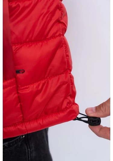 T.a Shop Fermuarlı Kapüşonlu Mevsim Geçiş Yeleği 482996491 Kırmızı