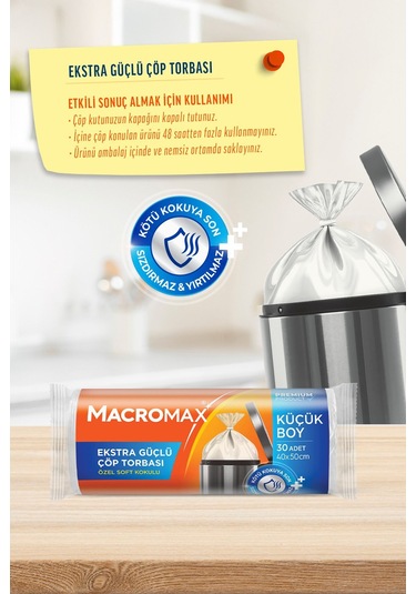 Ekstra Güçlü Çöp Torbası Küçük Boy - 30 Lu Paket X10