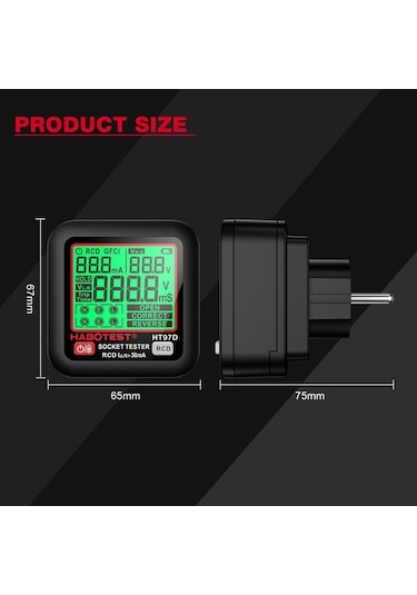Trendooze Habotest Ht97d Priz Test Cihazı: Otomatik Kapatma, Hd Ekran, Geniş Kullanım