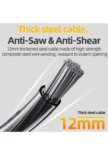 Geeksen 150cm Çelik Kablolu Pvc Kaplı Kilit, Şifreli Antifantezi Bisiklet Kilidi, Taşınabilir Spor Bisikleti Koruması