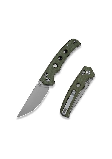 Civivi Noctis Olive Canvas Micarta Handle Stonewashed Nitro-v Blade Kamp Çakı Yeşil