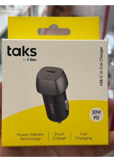 Taks 5cp01s Taks Cp01 30w Pd Usb-c Araç Hızlı Şarj Aleti , Siyah