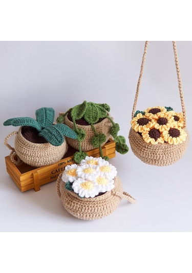 4 Adet / Set Asılı Sepetler Tığ İşi Başlangıç Kiti Adım Adım Video Eğitimleri İle Yeni Başlayanlar İçin