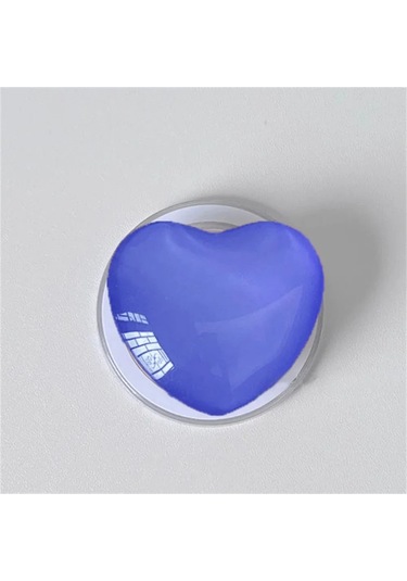 Goldenqian Kore Sevimli 3d Cam Aşk Kalp Magsafe Manyetik Telefon Griptok Kavrama Tok Standı İphone Kablosuz Şarj Tutucu Braketi Navy Navy