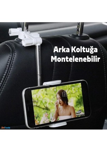 Zhltools Araç İçi Dikiz Aynası Telefon Tutucu Teleskopik Telefon Tutacağı Siyah