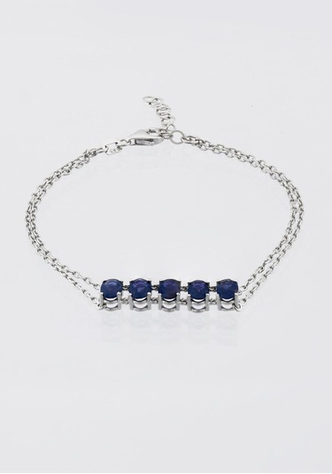 2.28ct Oval Safir Bileklik Beyaz