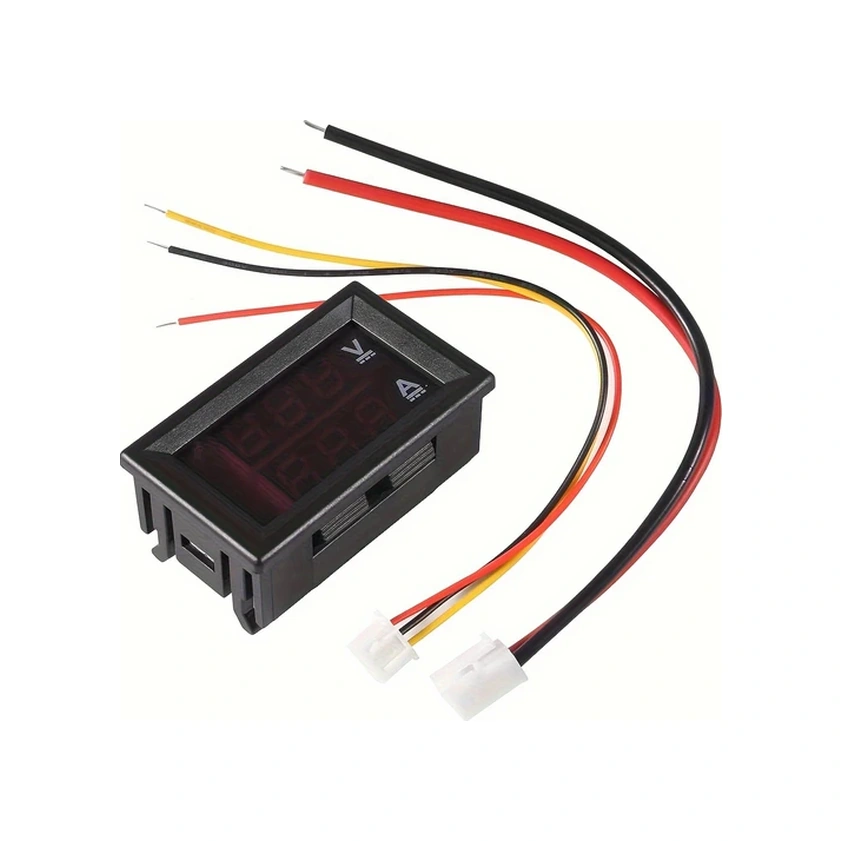 Meridiangoods Kırmızı 0.28" Dijital Led Voltmetre Ampermetre Dc 0-100v 10a Panel Ölçer