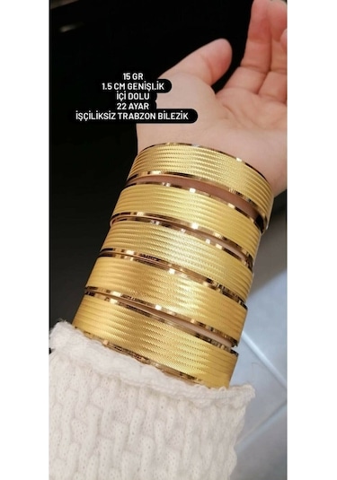 İdeal Gold Sarraf 22 Ayar Işçiliksiz Trabzon Desen Bilezik 15 G