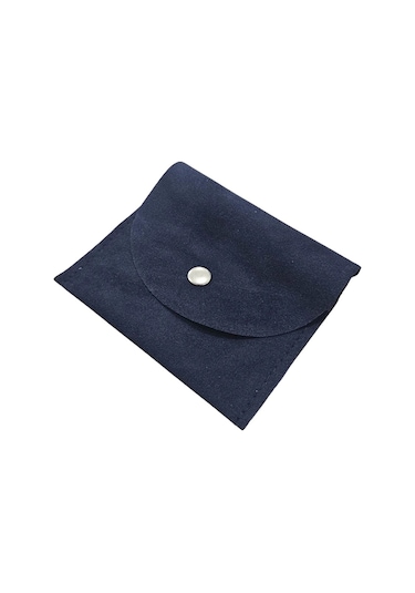 Kadife Süet Zarf Kese Lacivert 50 Adet 8x10 Boy Takı, Altın Kesesi Çıtçıtlı